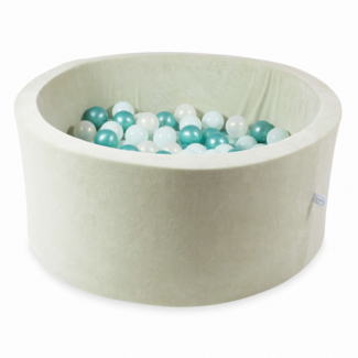 Mimii Ballenbak soft velvet  300 ballen | Licht mint