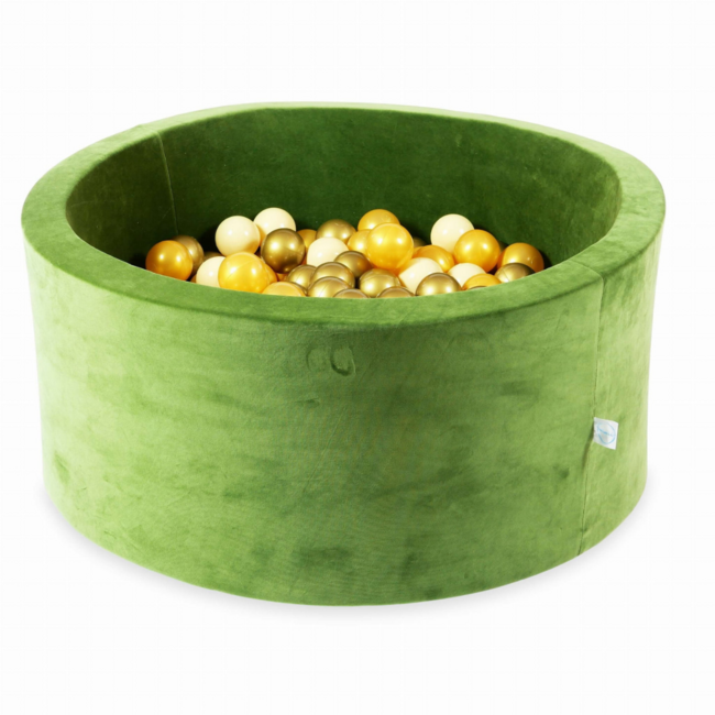 Soft Velvet Ball Pit 300 Balls | Olive | Luxury & safe