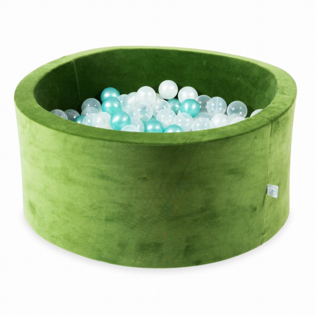 Ballenbak soft velvet 300 ballen | Olive | Luxe en veilig