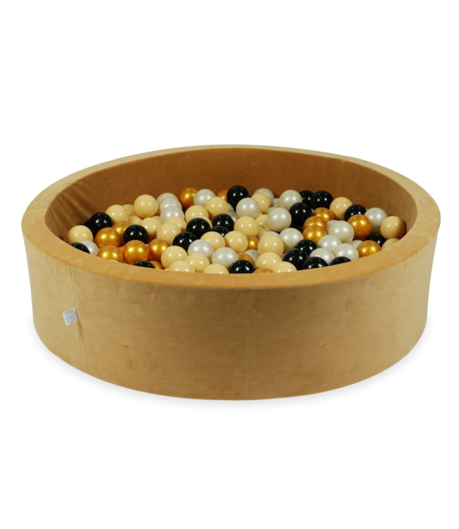 Caramel velvet ballenbak 110 x 30 cm met 400 duurzame ballen