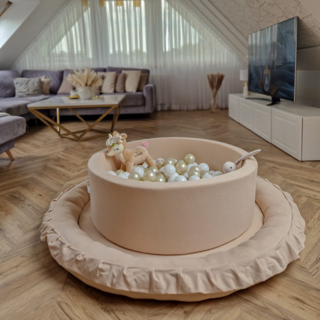 Beige ballenbak van katoen – zacht, veilig en stijlvol speelplezier