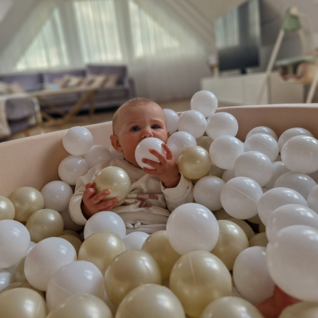 Beige ballenbak van katoen – zacht, veilig en stijlvol speelplezier