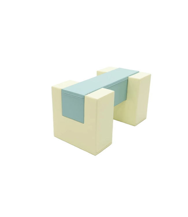 Foam blokken glijbaan XXL met Balance Bridge pastel – Modulaire speelset voor binnen en buiten, stimuleert motoriek en creatief spel