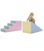 Foam blokken glijbaan XXL met Balance Bridge pastel – Modulaire speelset voor binnen en buiten, stimuleert motoriek en creatief spel