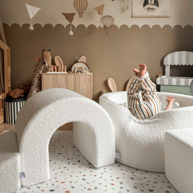 Foam speelset wit teddy zonder brug – met hill – motorische ontwikkeling