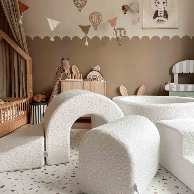 Foam speelset wit teddy zonder brug – met hill – motorische ontwikkeling