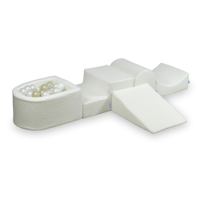 Foam speelset wit teddy zonder brug – met hill – motorische ontwikkeling