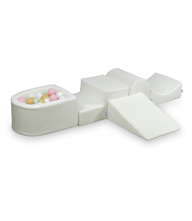 Foam speelset wit teddy zonder brug – met hill – motorische ontwikkeling