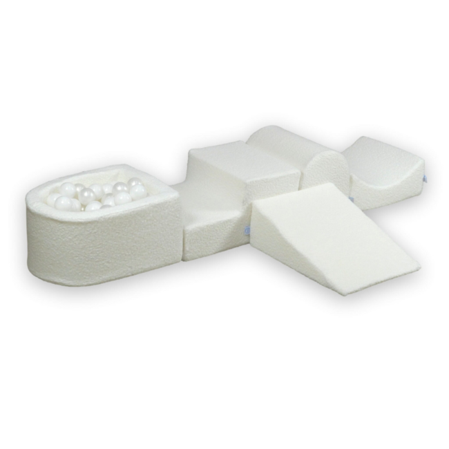 Foam speelset wit teddy zonder brug – met hill – motorische ontwikkeling