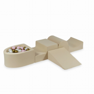 Mimii Foam hindernisbaan met ballenbak | Beige