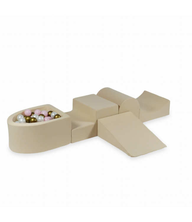 Foam speelset beige van polyester – zachte speelblokken