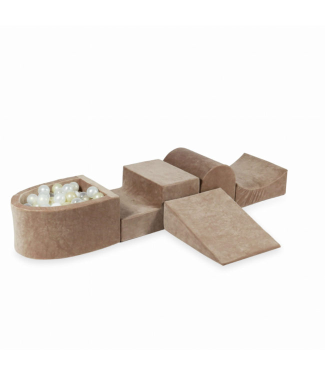 donker beige foam speelset voor peuters – zachte speelblokken