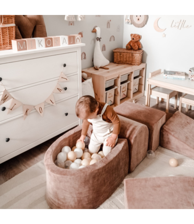 donker beige foam speelset voor peuters – zachte speelblokken