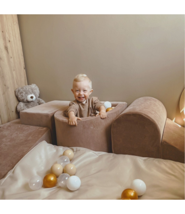 donker beige foam speelset voor peuters – zachte speelblokken