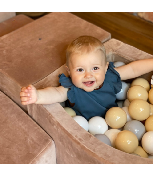 donker beige foam speelset voor peuters – zachte speelblokken