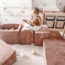 donker beige foam speelset voor peuters – zachte speelblokken