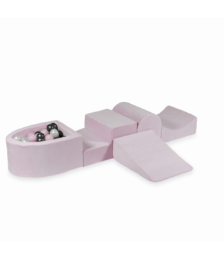 Mimii Foam hindernisbaan velvet met ballenbak | Licht roze