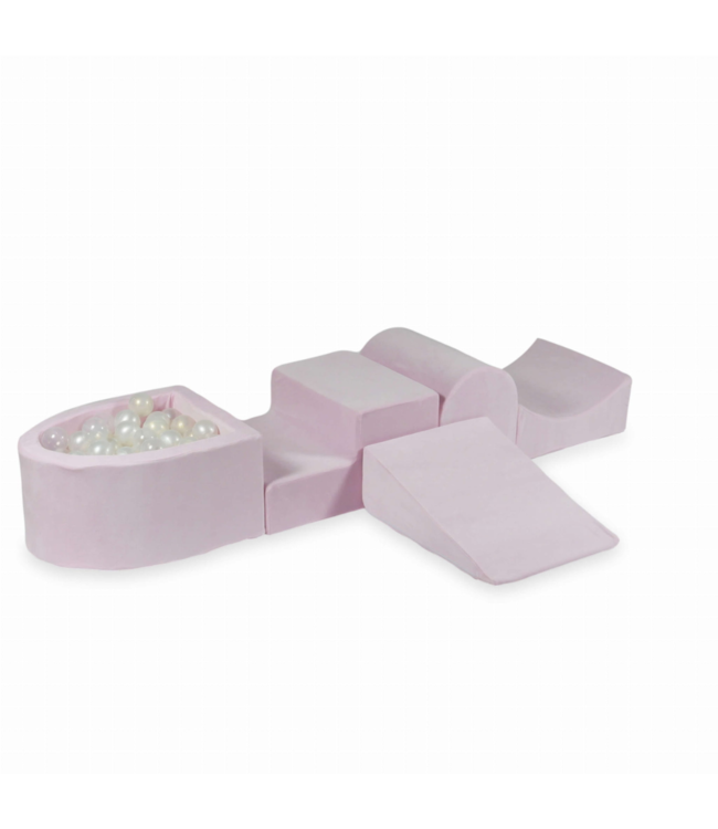 Lichtroze velvet foam speelset – zachte blokken voor ontwikkeling & spel