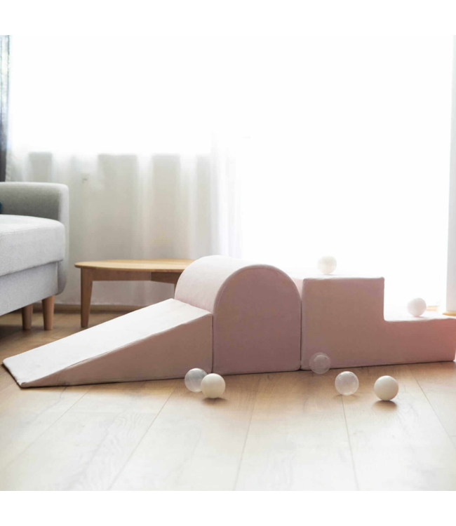Lichtroze velvet foam speelset – zachte blokken voor ontwikkeling & spel