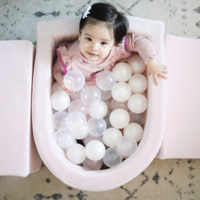 Lichtroze velvet foam speelset – zachte blokken voor ontwikkeling & spel