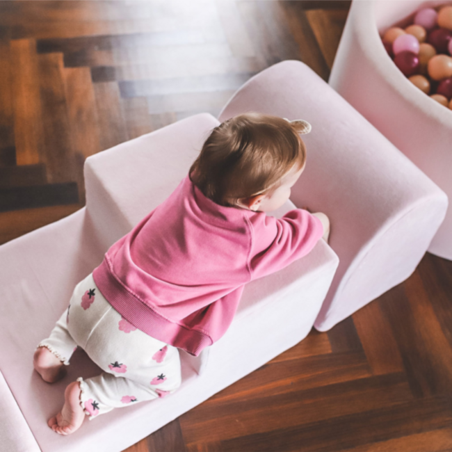 Lichtroze velvet foam speelset – zachte blokken voor ontwikkeling & spel