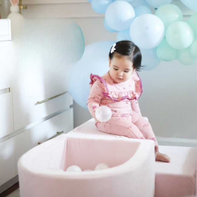 Lichtroze velvet foam speelset – zachte blokken voor ontwikkeling & spel