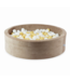 Donker beige velvet ballenbak 110 cm met 400 ballen – luxe & stijlvol speelplezier