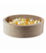Donker beige velvet ballenbak 110 cm met 400 ballen – luxe & stijlvol speelplezier