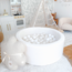 White teddy fabric ball pit 90 x 30 cm – compact and cozy play space for babies and toddlers