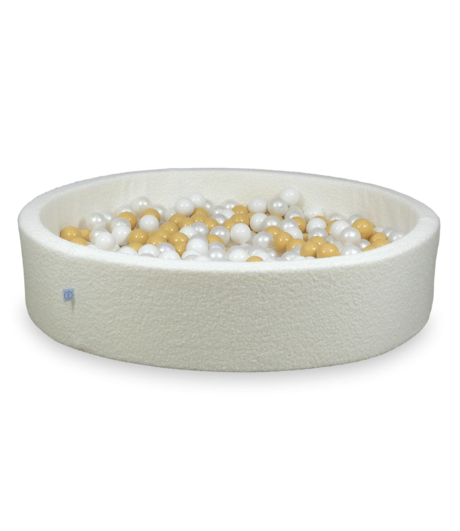 Zachte teddy ballenbak wit – inclusief 600 ballen voor eindeloos speelplezier