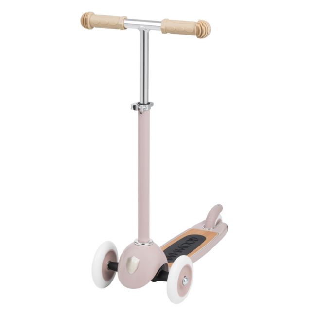 Kids scooter with 3 wheels in dusty pink color, perfect for little adventurers