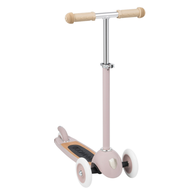 Kids scooter with 3 wheels in dusty pink color, perfect for little adventurers