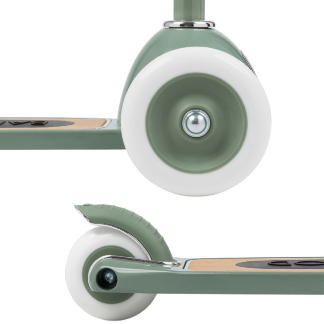 3-wheel kids scooter in forest green – safe and stylish for toddlers