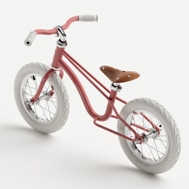 Stylish balance bike Iron 12 inch in pink – ideal for little explorers