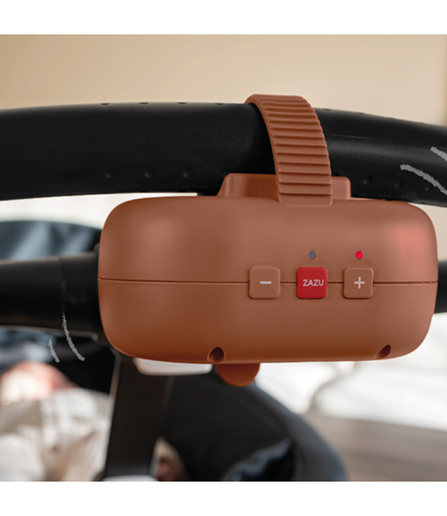 Comfortabele baby rocker Robby met zachte schommelstanden voor onderweg, in bruin