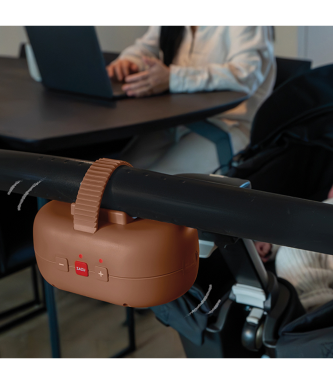 Comfortabele baby rocker Robby met zachte schommelstanden voor onderweg, in bruin