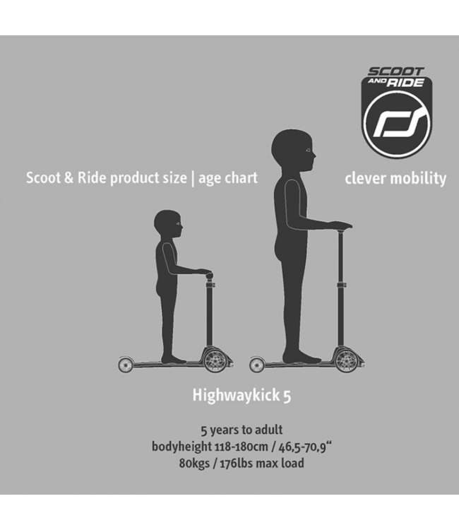 Stevige en verstelbare kinderstep met LED-wielen