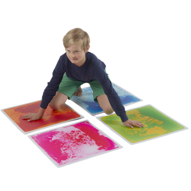 Pink sensory floor tile for tactile stimulation and balance