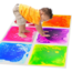 Pink sensory floor tile for tactile stimulation and balance