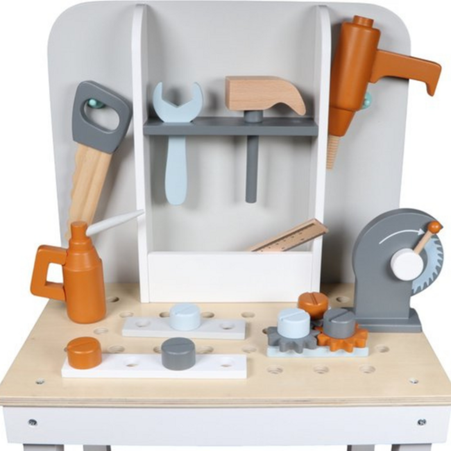 Établis en bois durables pour jeu d’imitation et développement moteur