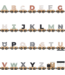 Houten letter B – beige & naturel met magneetkoppeling