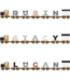 Houten letter B – beige & naturel met magneetkoppeling