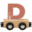 Tryco Houten lettertrein wagon  | Letter D