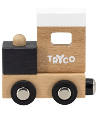 Tryco Houten lettertrein Locomotief |  Gekleurd