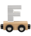 Houten letter F – zwart & wit met magneetkoppeling