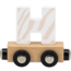 Houten letter H – roze & wit met magneetkoppeling