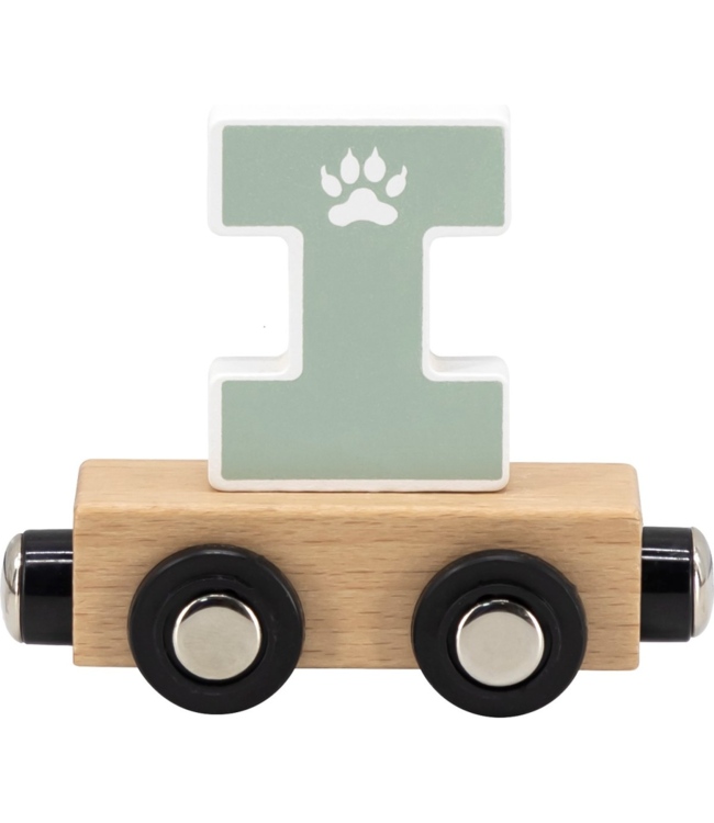 Houten letter I – groen met magneetkoppeling