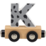 Houten letter K – grijs met magneetkoppeling
