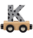 Houten letter K – grijs met magneetkoppeling