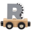 Houten letter R – grijs met magneetkoppeling